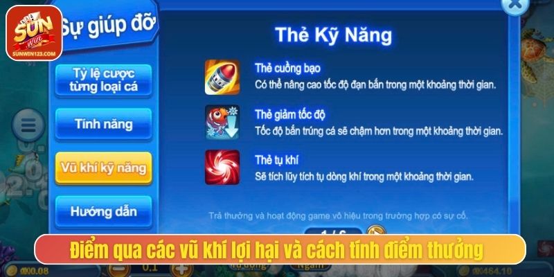 Điểm qua các vũ khí lợi hại và cách tính điểm thưởng