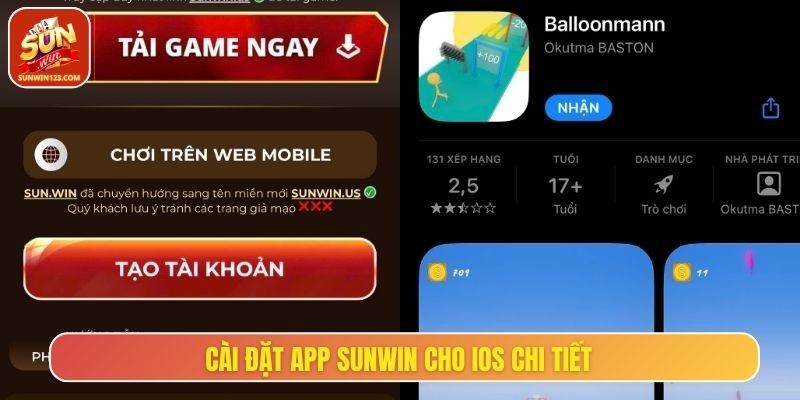Thao tác cài đặt app Sunwin dành cho iOS chi tiết