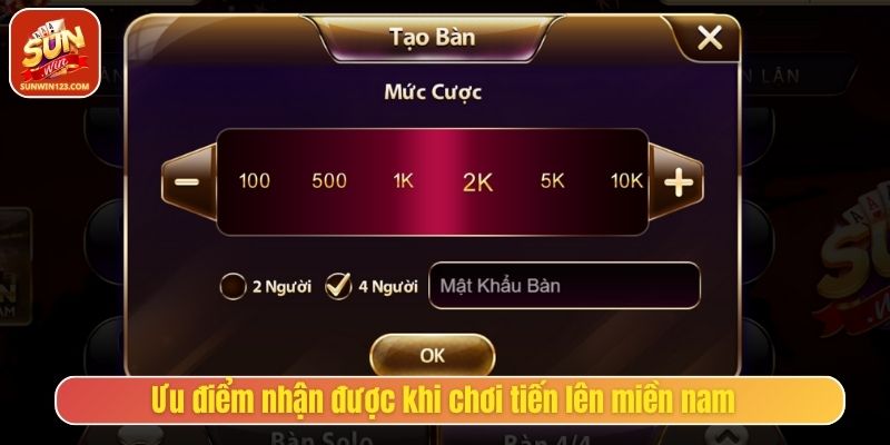 Ưu điểm nhận được khi chơi tiến lên miền nam